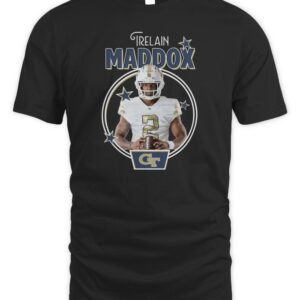 Georgia Tech Football Trelain Maddox Illustrated T Shirt