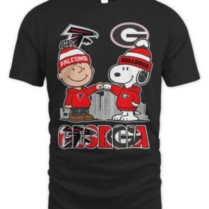 Snoopy And Charlie Brown Georgia Skyline Falcons And Bulldogs Shirt