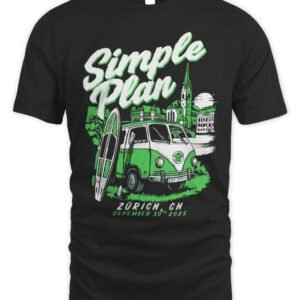 Simple Plan Zurich, CH on September 30 2025 Concert T Shirt