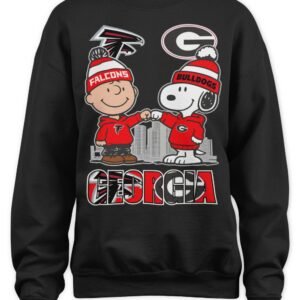 Snoopy And Charlie Brown Georgia Skyline Falcons And Bulldogs Shirt