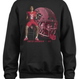 Utah Football Smith Snowden Portrait Black T Shirt
