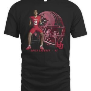 Utah Football Smith Snowden Portrait Black T Shirt